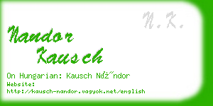 nandor kausch business card